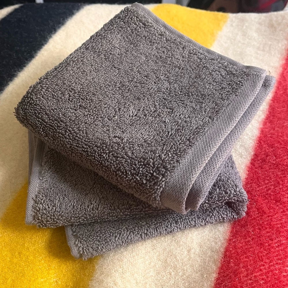 JJJJound Gray Face Towel Set of (2) Organic Cotton NWT